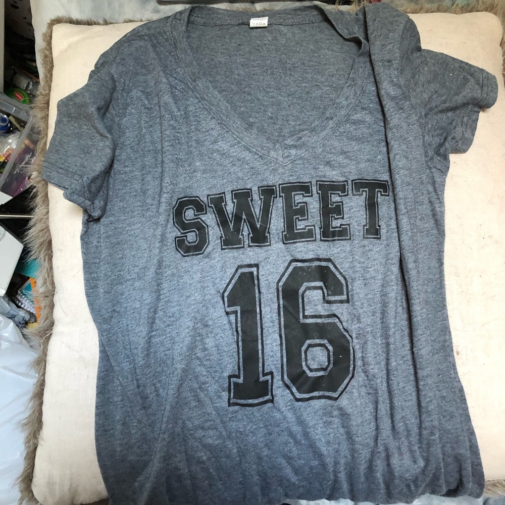 Grey sweet 16 shirt